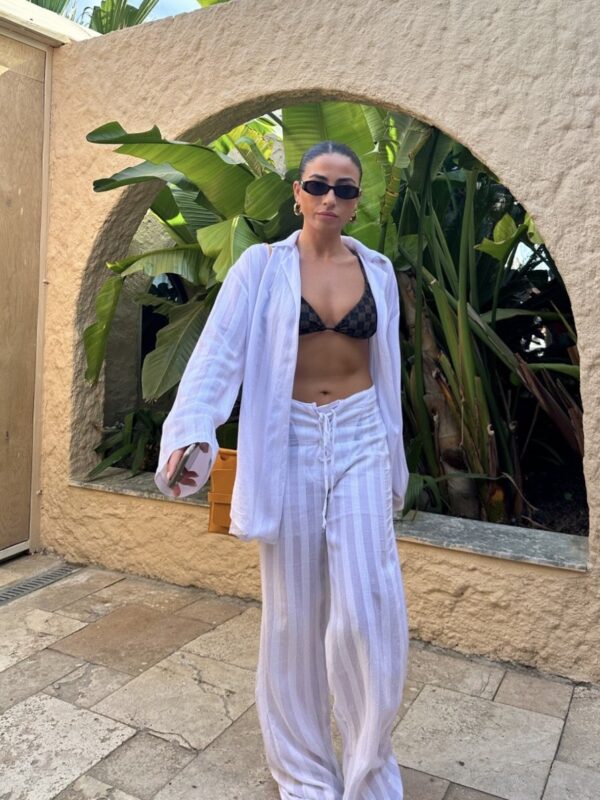 White kali pant set