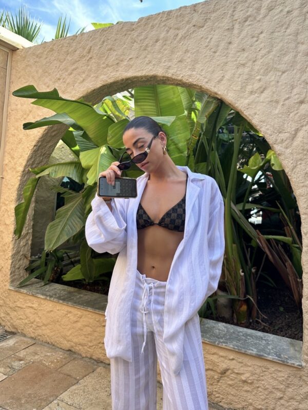 White kali pant set - Görsel 3