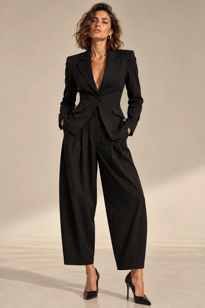 ROJA TROUSERS — BLACK